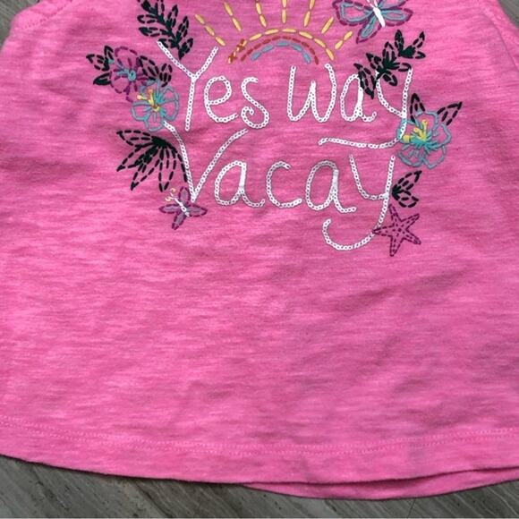 Baby Gap Toddler Yes Way Vacay Tank T-Shirt Sunrise Butterfly Floral Pink 3T EUC - Picture 4 of 9